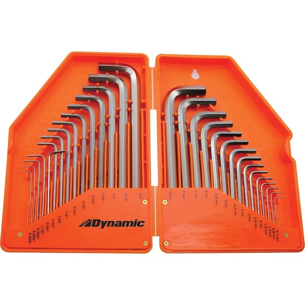 Dynamic Tools 30 Piece SAE & Metric Hex Key Set, .028" - 3/8" & .7mm - 10mm - D043206