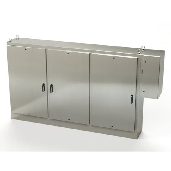 Saginaw Control & Engineering 304 Stainless Steel Electrical Enclosures, 72 in H, 18 in D, 117-1/2 in W, NEMA 3R, 4, 4X, 12, 13 - SCE-72XD3EW18SS