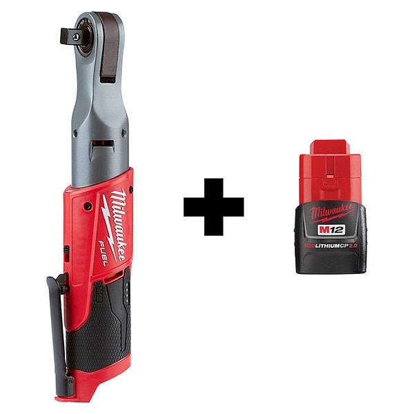 Milwaukee Tool M12 FUEL 1/2" Ratchet M12 CP2.0 Battery - 2558-20,48-11-2420
