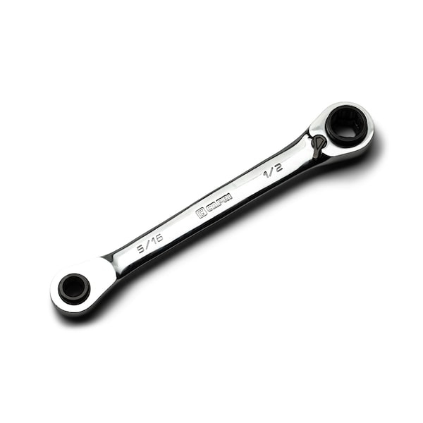 Capri Tools 4-in-1 120-Tooth Box End Reversible Ratcheting Wrench, 5/16, 3/8, 7/16, 1/2 in., SAE - CP11882
