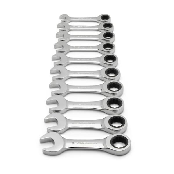 Gearwrench 10 Pc 12 Point Stubby Ratcheting Combination Metric Wrench Set - KDT9520D