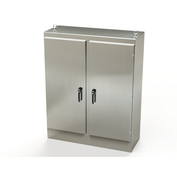 Saginaw Control & Engineering 316 Stainless Steel Electrical Enclosures, 60 in H, 18 in D, 48 in W, NEMA 3R, 4, 4X, 12, 13 - SCE-60EL4818SS6FSD