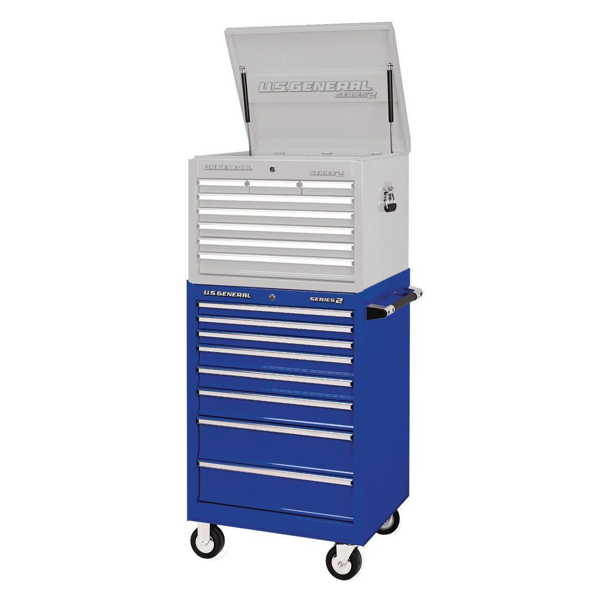 Gabinete de Rodillos de Banco Único de 26 pulgadas x 22 pulgadas del General de EE. UU., Azul - 64434