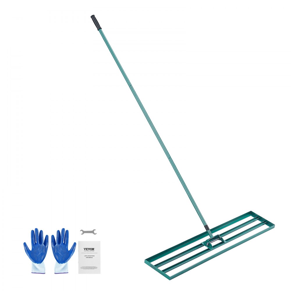 VEVOR Lawn Leveling Rake, 48"x10" Level Lawn Tool, Heavy-duty Lawn Leveler with 78" Steel Extended Handle, Yard Leveling Rake Suit for Garden, Golf Lawn, Farm - CPPZP1048000TBPBMV0