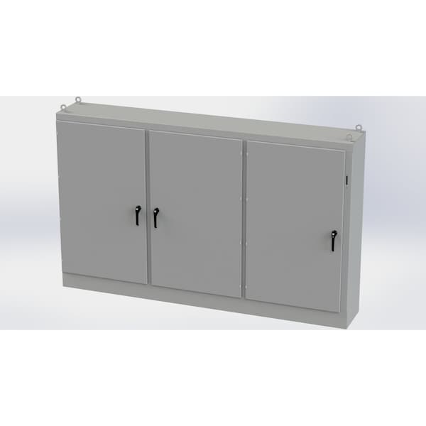 Saginaw Control & Engineering Carbon Steel Electrical Enclosures, 72 in H, 18 in D, 117-1/2 in W, NEMA 3R, 12, 13, Hinged - SCE-72XM3EW18G