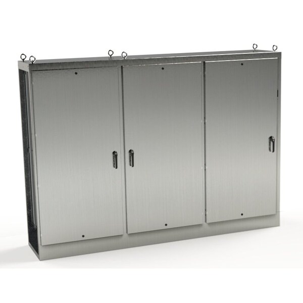 Saginaw Control & Engineering 304 Stainless Steel Electrical Enclosures, 84 in H, 24 in D, 118 in W, NEMA 3R, 4, 4X, 12, 13 - SCE-84XMR3D24SS