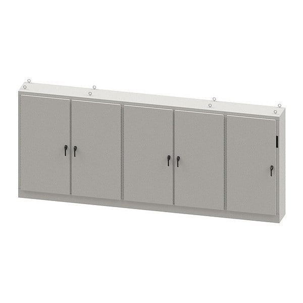 Wiegmann Carbon Steel Electrical Enclosures, 84 in H, 18 in D, 169 in W, NEMA 12, Hinged - WA84XM5EW18U