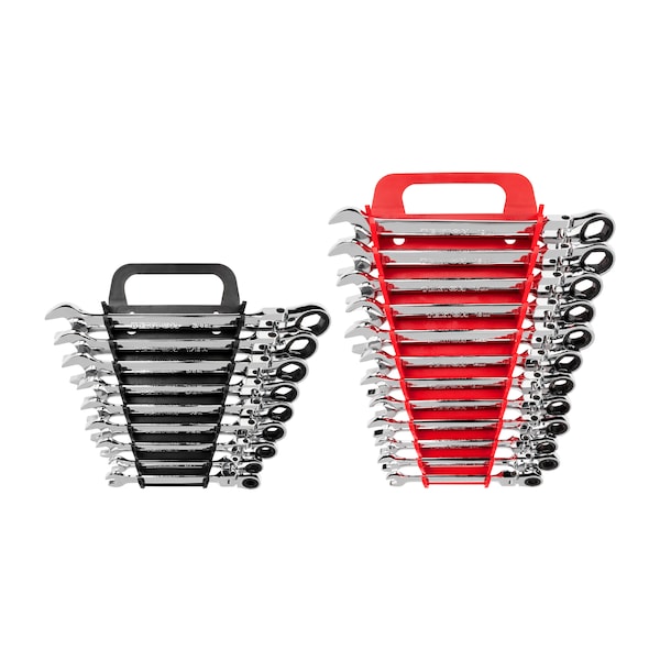 Tekton Flex Ratcheting Combination Wrench Set, 21-Piece (1/4-3/4", 8-19mm) - Holder - WRN57321