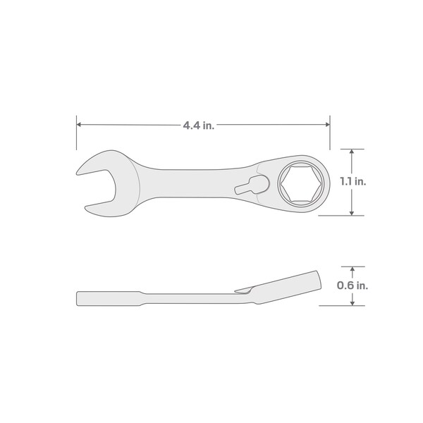 Tekton 13 mm Stubby Reversible Ratcheting Combination Wrench - WRN51113