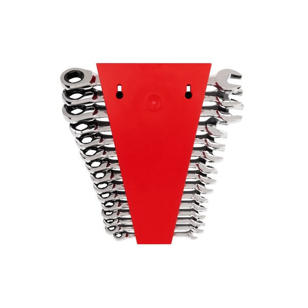 Tekton Ratcheting Combination Wrench Set, 15-Piece (8-22mm) - Rack - WRN53191