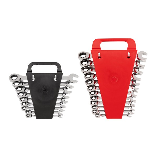 Tekton Ratcheting Combination Wrench Set, 21-Piece (1/4-3/4", 8-19mm) - Holder - WRN53321
