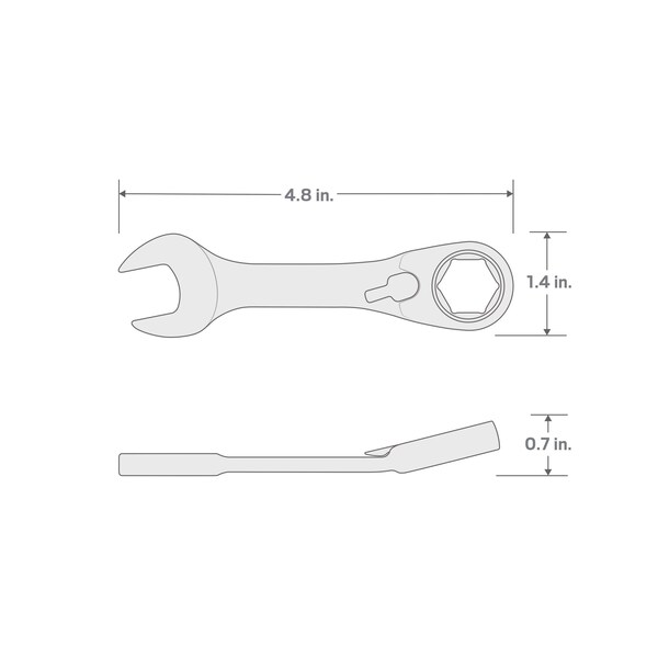 Tekton 14 mm Stubby Reversible Ratcheting Combination Wrench - WRN51114