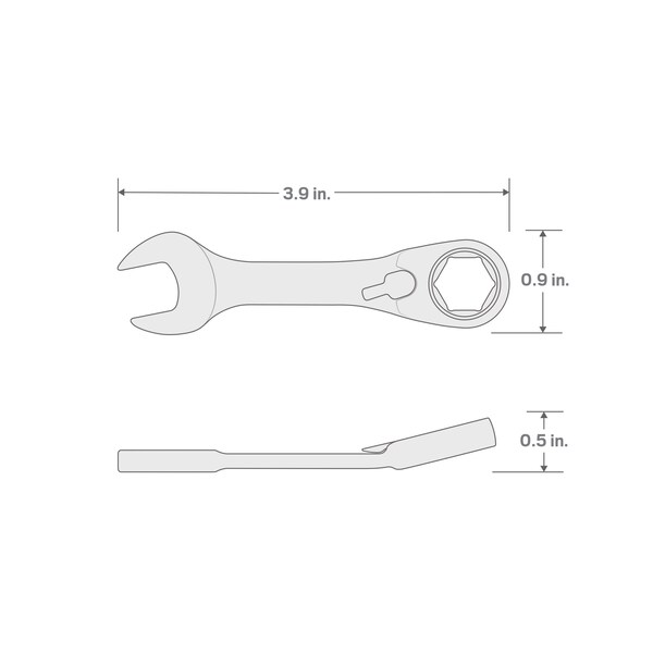 Tekton 10 mm Stubby Reversible Ratcheting Combination Wrench - WRN51110