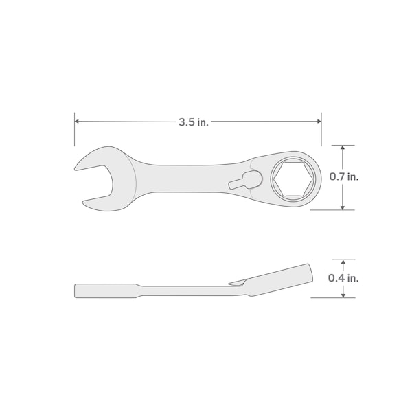 Tekton 8 mm Stubby Reversible Ratcheting Combination Wrench - WRN51108