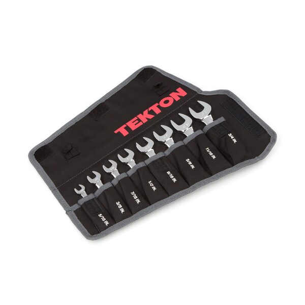 Tekton Stubby Reversible Ratcheting Combination Wrench Set, 8-Piece - Pouch - WRN51086