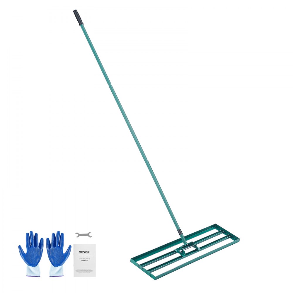 VEVOR Lawn Leveling Rake, 36"x10" Level Lawn Tool, Heavy-duty Lawn Leveler with 78" Steel Extended Handle, Yard Leveling Rake Suit for Garden, Golf Lawn, Farm - CPPZP1036000SKWNCV0