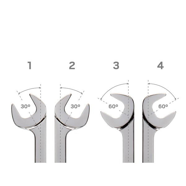 Tekton Angle Head Open End Wrench Set, 4-Piece (1-5/16 - 1-1/2 in.) - WAE90103