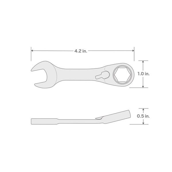 Tekton 12 mm Stubby Reversible Ratcheting Combination Wrench - WRN51112