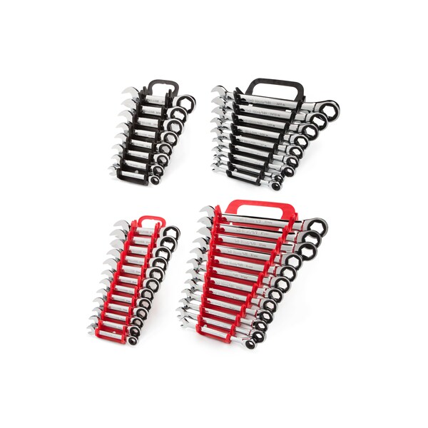 Tekton Stubby and Standard Length Ratcheting Wrench Set, 41-Piece (1/4-3/4", 8-19mm) - Holder - WRN53621