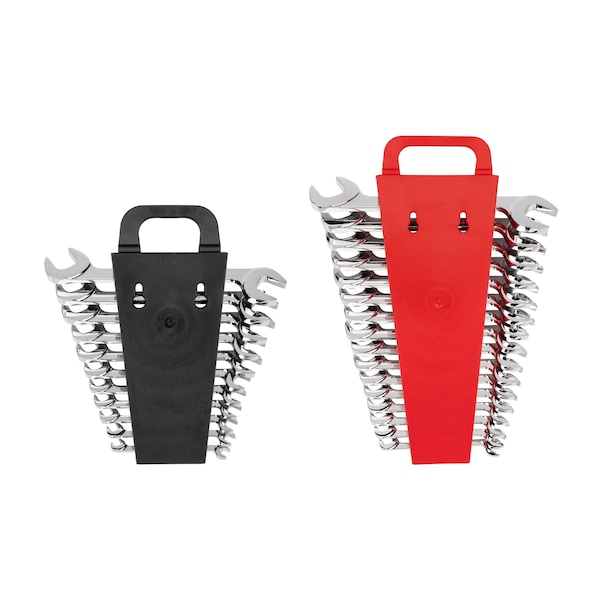 Tekton Angle Head Open End Wrench Set with Holder, 27-Piece (3/8 - 1 in., 10 - 27 mm) - WAE91302