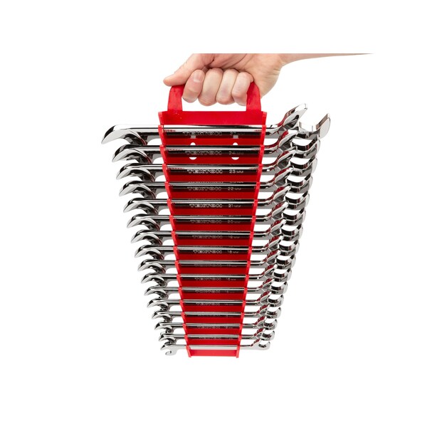 Tekton Angle Head Open End Wrench Set with Holder, 27-Piece (3/8 - 1 in., 10 - 27 mm) - WAE91302