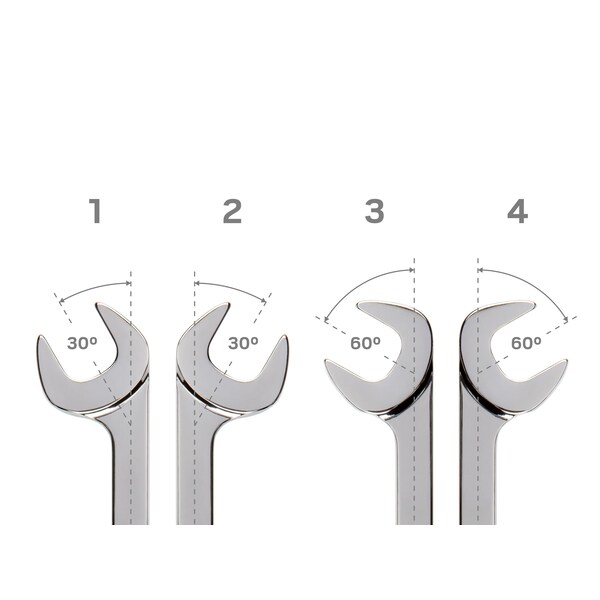 Tekton Angle Head Open End Wrench Set, 11-Piece 3/8-1 in. - WAE90107