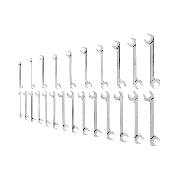 Tekton Angle Head Open End Wrench Set, 23-Piece (1/4 - 3/4 in., 8 - 19 mm) - WAE90301