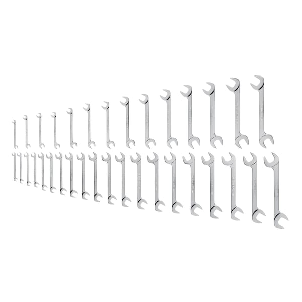 Tekton Angle Head Open End Wrench Set, 27-Piece (3/8 - 1 in., 10 - 27 mm) - WAE90302