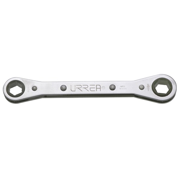 Urrea 12-Point Flat Ratcheting Box-End Wrench, 19 Mm X 21 Mm opening size. - 1197M
