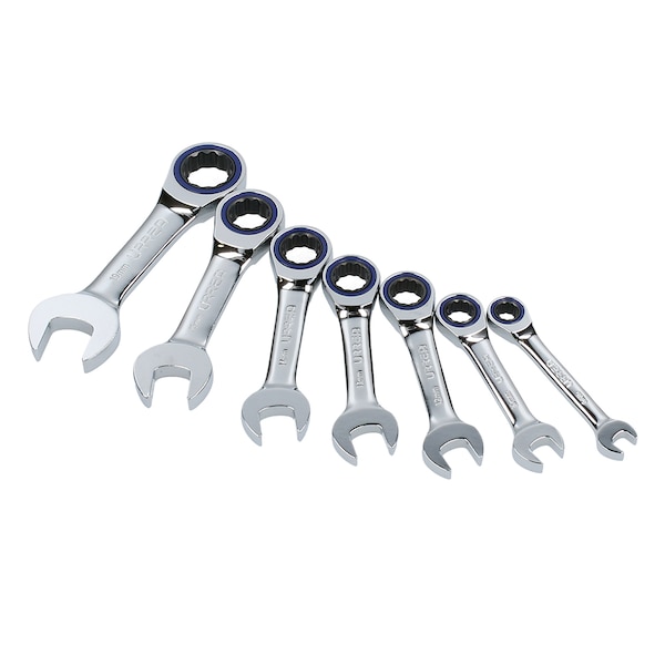 Urrea 12-Pt short combination ratcheting wrenches (Set of 7Pieces) metric. - 12MS7M