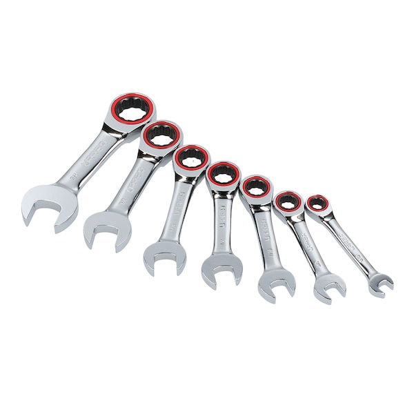 Urrea 12-Pt short combination ratcheting wrenches (Set of 7Pieces) inches. - 12MS7