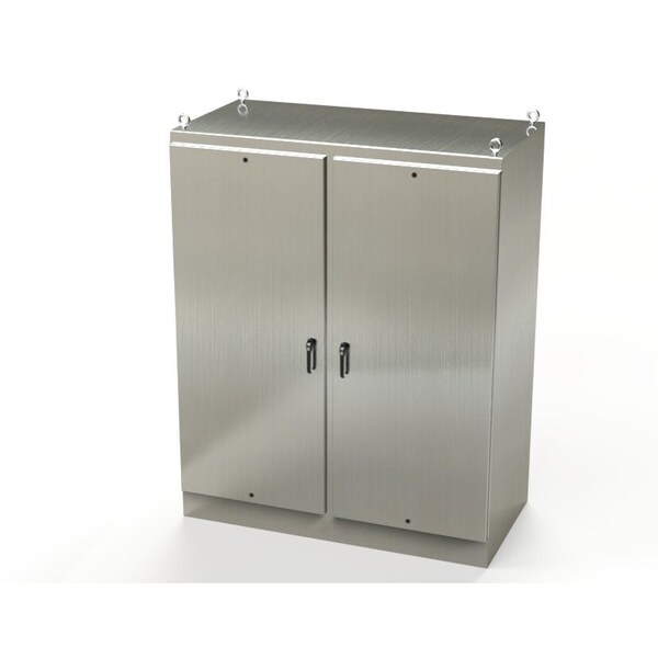 Saginaw Control & Engineering 316 Stainless Steel Electrical Enclosures, 90 in H, 36 in D, 72 in W, NEMA 3R, 4, 4X, 12, 13 - SCE-90EL7236SS6FSD