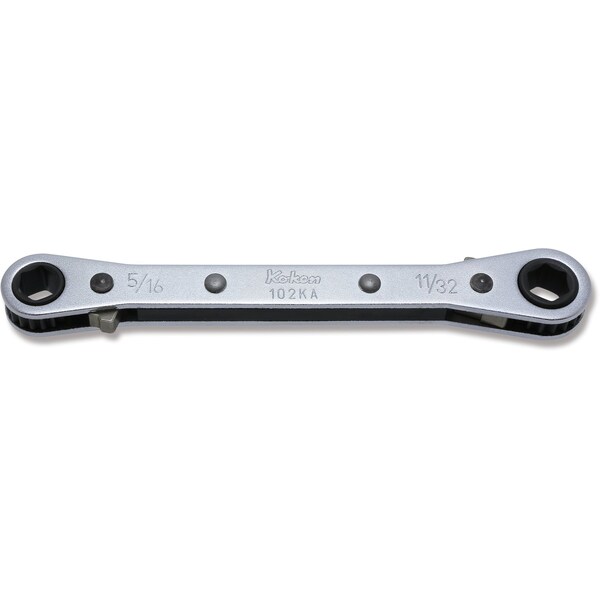 Ko-Ken Ratcheting Ring Wrench 5/16x11/32 6 Point 134mm, Reversible - 102KA-5/16X11/32