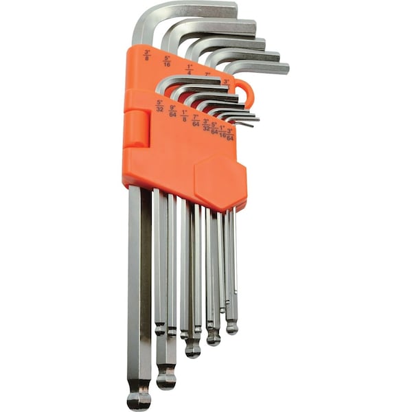 Dynamic Tools 13 Piece SAE Ball End Long Hex Key Set, 3/64" - 3/8" - D043201
