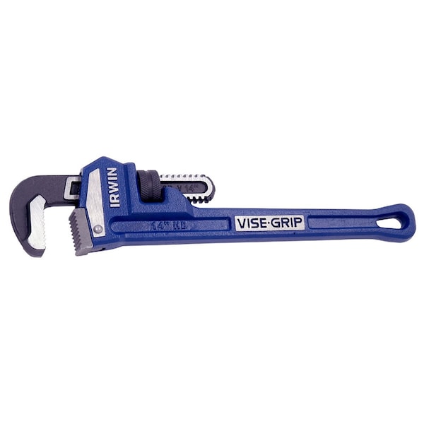 Irwin 14" L 2" Cap. Cast Iron Pipe Wrench, Cast Iron, 14", 2" Jaw Cap - 274102