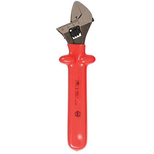 Wiha Adj. Wrench, Ins., 10", 1-1/4" Cap., Natural - 76210