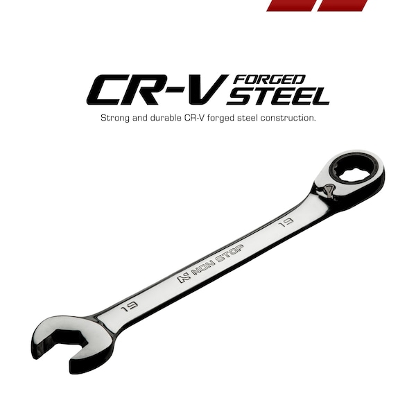 Non Stop Auto Tools 18mm Ultrafine 120Tooth Reversible Ratcheting Combination Wrench - NS71018