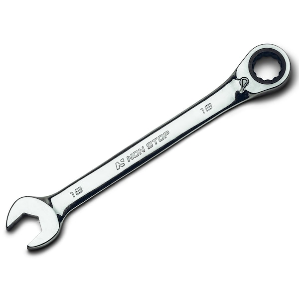 Non Stop Auto Tools 18mm Ultrafine 120Tooth Reversible Ratcheting Combination Wrench - NS71018