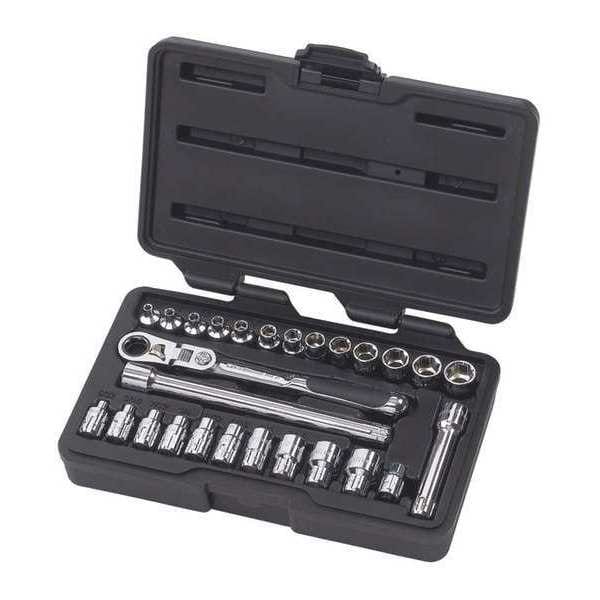 Gearwrench 27 Piece 1/4" Drive Pass-Thru™ 6 Point Standard SAE/Metric Mechanics Tool Set - 891427