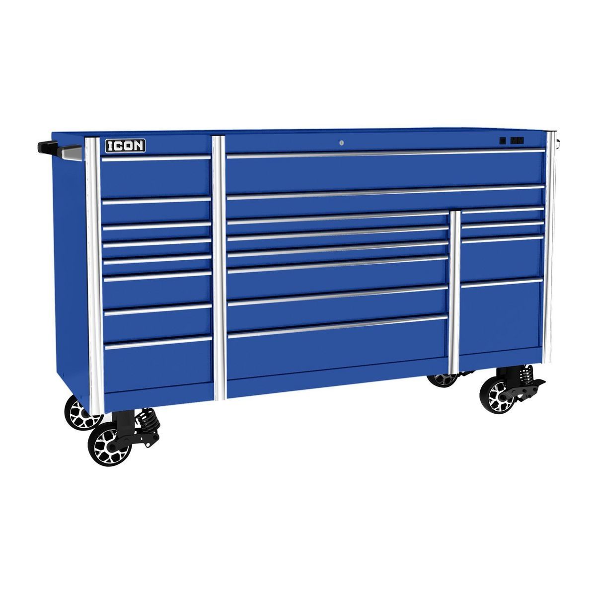 Icon 73 pulgadas x 25 pulgadas. Gabinete de rodillos profesional, azul - 56295.