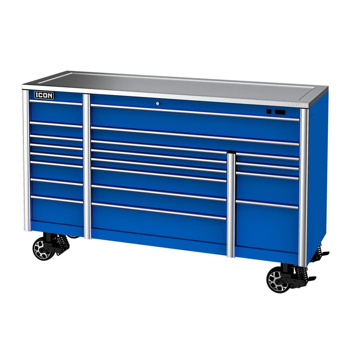 Icon 73 pulgadas x 25 pulgadas. Gabinete de rodillos profesional, azul - 56295.