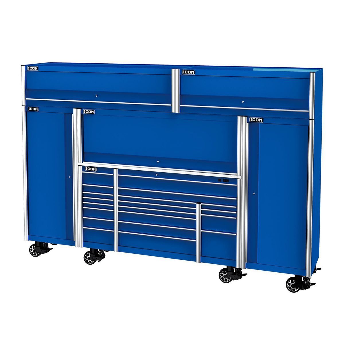 Icon 73 pulgadas x 25 pulgadas. Gabinete de rodillos profesional, azul - 56295.
