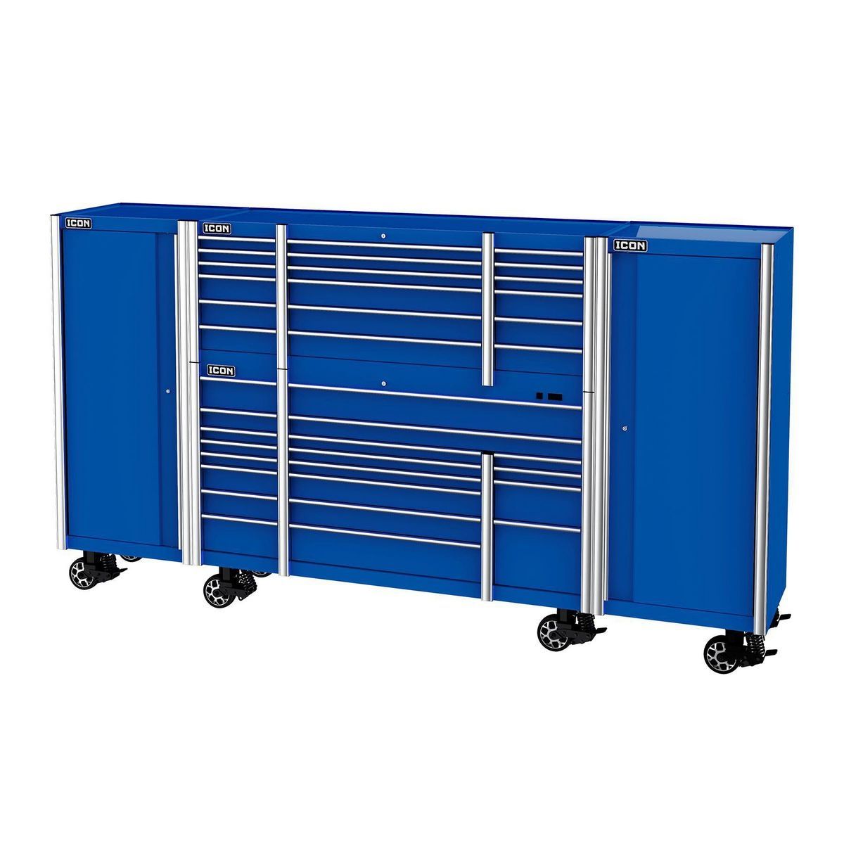 Icon 73 pulgadas x 25 pulgadas. Gabinete de rodillos profesional, azul - 56295.