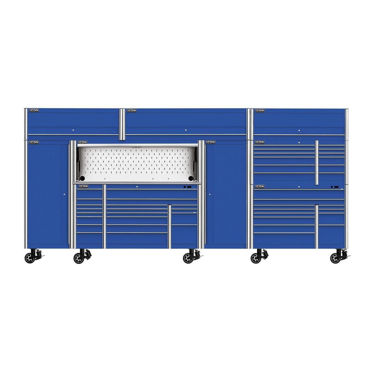 Icon 73 pulgadas x 25 pulgadas. Gabinete de rodillos profesional, azul - 56295.