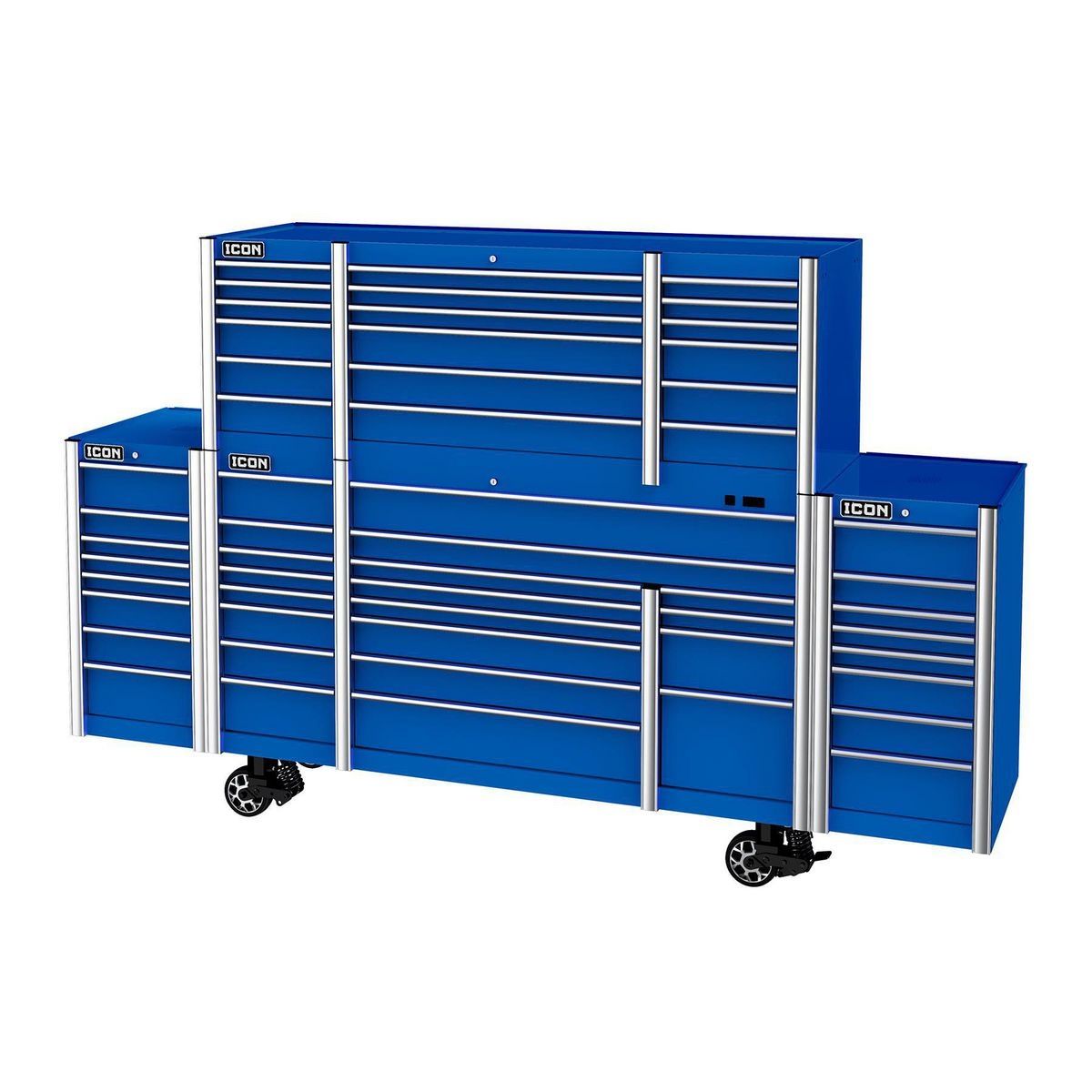 Icon 73 pulgadas x 25 pulgadas. Gabinete de rodillos profesional, azul - 56295.