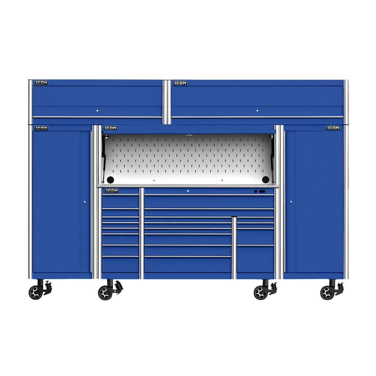 Icon 73 pulgadas x 25 pulgadas. Gabinete de rodillos profesional, azul - 56295.