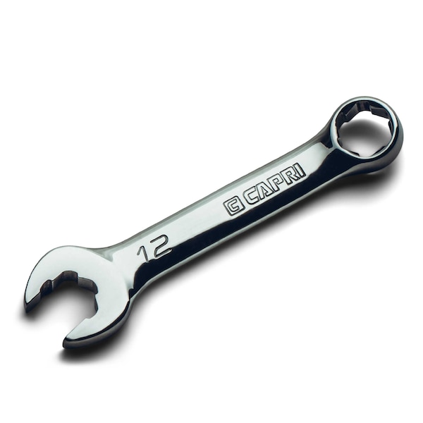 Capri Tools 12 mm WaveDrive Pro Stubby Combination Wrench for Regular and Rounded Bolts - CP11750-M12SB