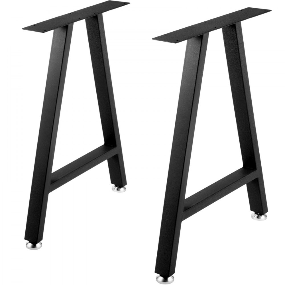VEVOR Metal Table Legs 28 x 17.7 inch A-Shaped Desk Legs Set of 2 Heavy Duty Bench Legs w/Polyurethane Coating, Furniture Legs w/ Floor Protectors, Wrought Iron Coffee Table Legs for Home DIY Black - TZZTY28X17.7AAHCPV0