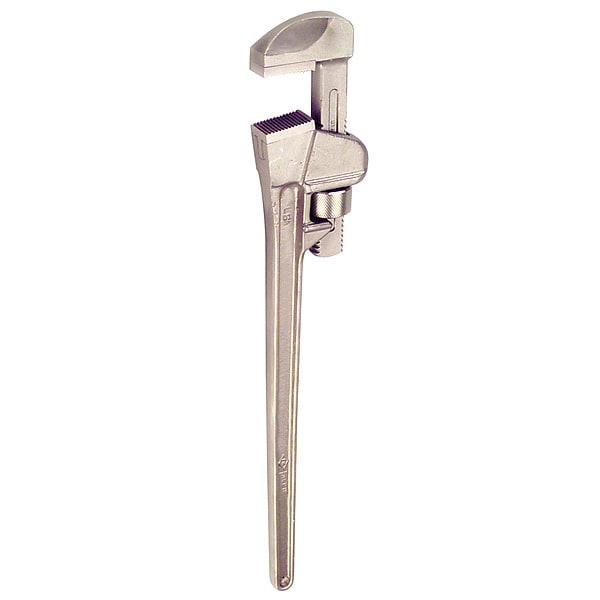 Ampco Safety Tools 10 in L 2 1/2 in Cap. Aluminum Bronze Straight Pipe Wrench - W-211