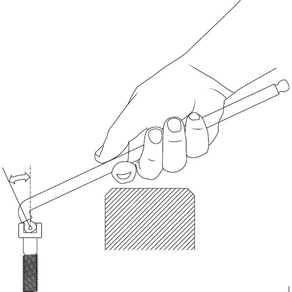 Gedore Metric Plain Ball Hex Key, 2 mm Tip Size, 4 1/64 in Long, 23/64 in Short - 42 DKEL 2